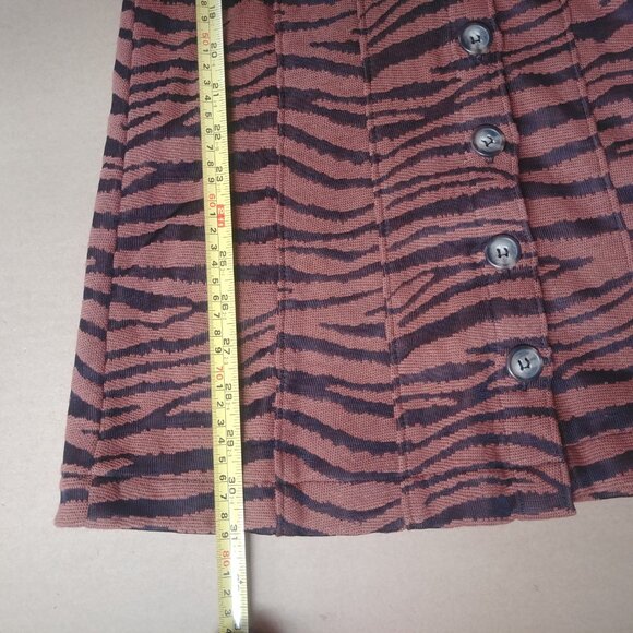 Free People animal print brown black tiger stripe mini dress button down Small - Picture 10 of 16
